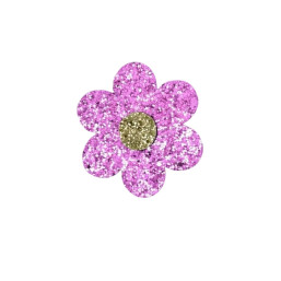 Glitter Flower Clip - purple